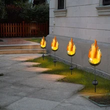 Мерцающее пламя Путь сад декоративный газон патио пейзаж металлический Солнечный свет дома открытый светодиодные лампы Водонепроницаемый Кол-во двора