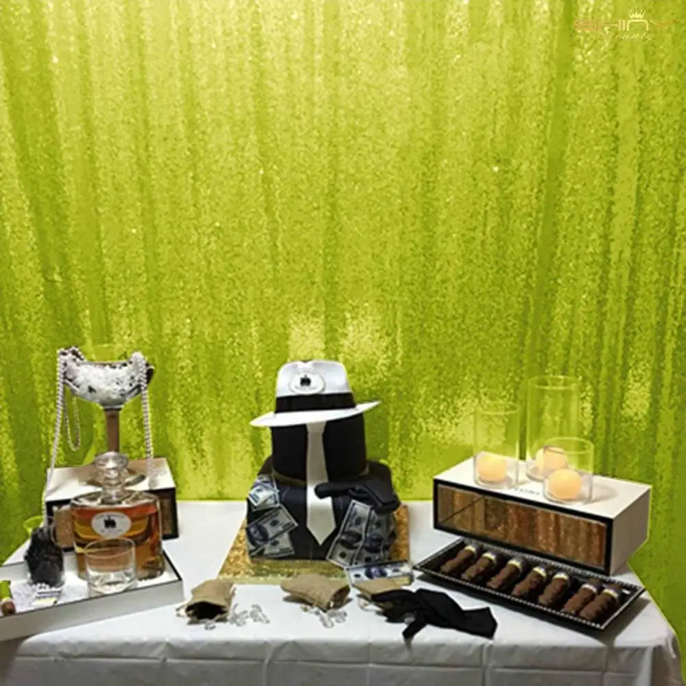 

Lime Green Sequin Backdrop Curtain 4x8ft-125x245cm Luxury Curtains Shimmer Sequin Fabric Photo Booth Backdrop-M190924