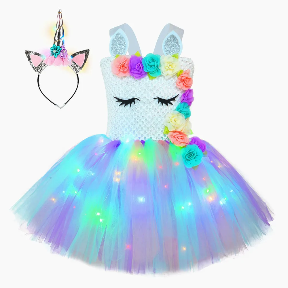 Christmas Unicorn Glowing Dress With LED Lights