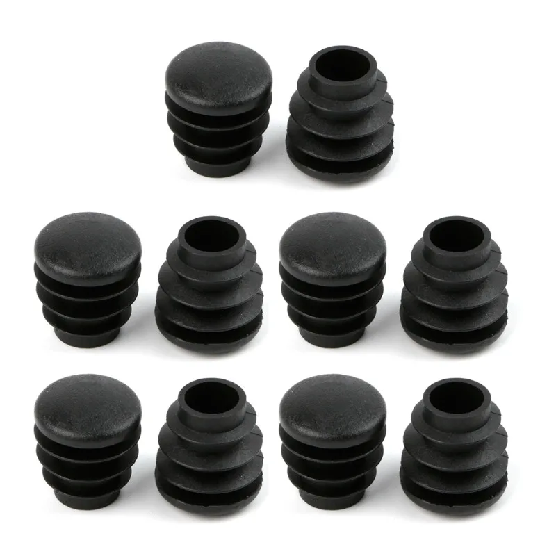 16mm 10 шт черные пластиковые ножки для мебели заглушка для круглой трубы C63E - Цвет: 16mm