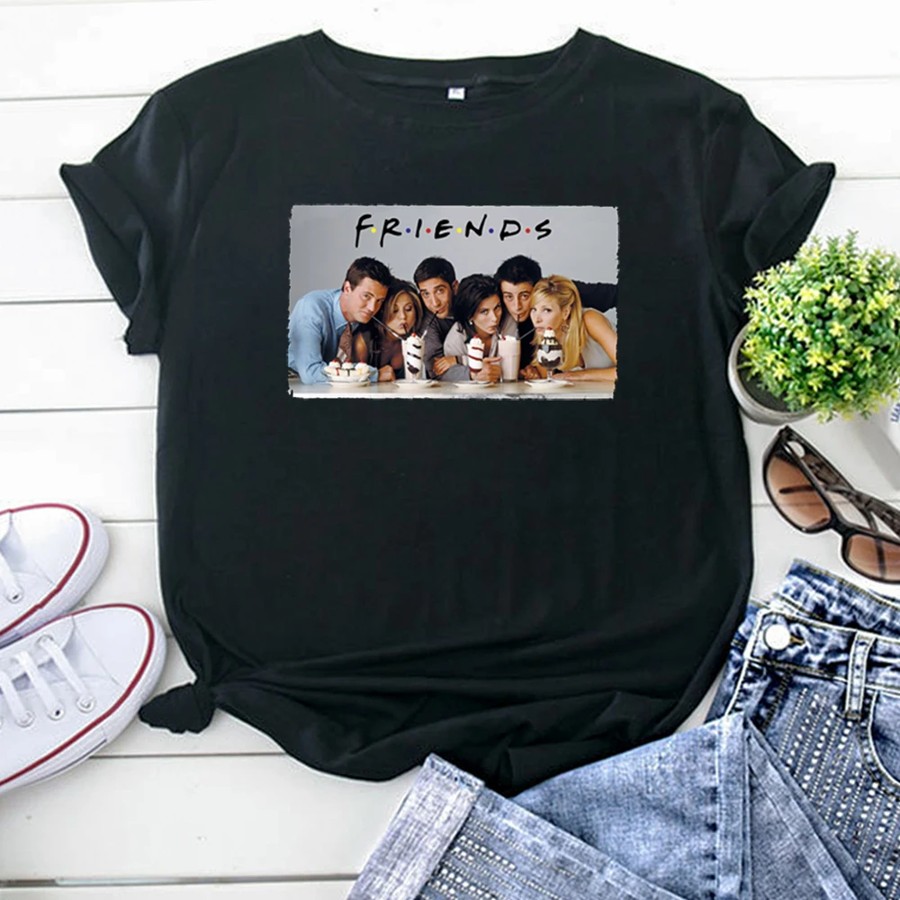 Funny Friends Picture Printing Cotton T-Shirt For Women'S Oversized Casual Women T Shirt Korean Style Trend Short Sleeve Top