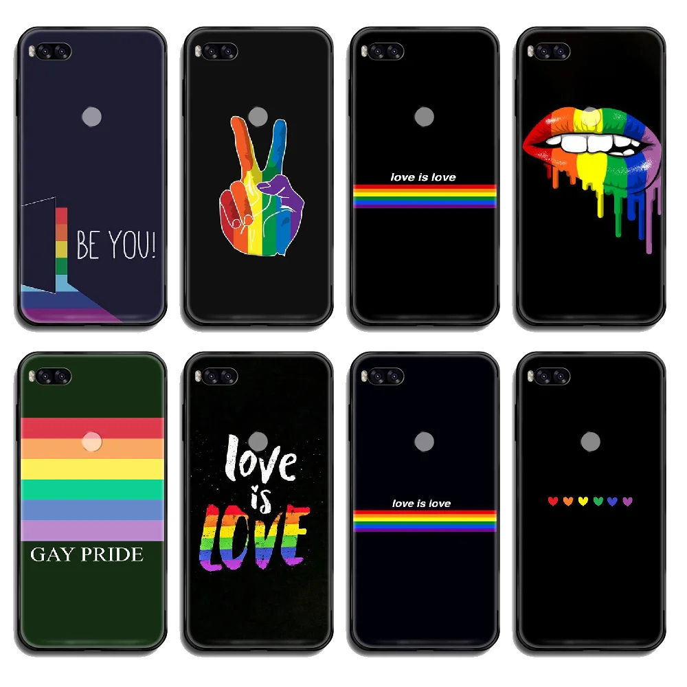 Чехол Rainbow Simplicity для ЛГБТ телефона Xiaomi Redmi Mi Note 3 5 6 8 9 A1 2 Max3 Mix2 X SE Lite Pro black