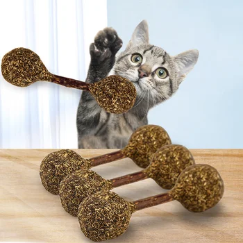 

Natural Cat Catnip Treat Balls Chewing Teeth Cleaning Treats Lollipop Natural Catnip Lollipop Shape Funny Ball Pet Supply