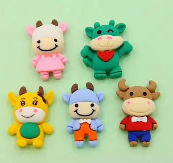 

Kawai cartoon animal calf Flatback Resin Cabochon Simulation for Kids Headwear Accessories DIY Scrapbooking Decor