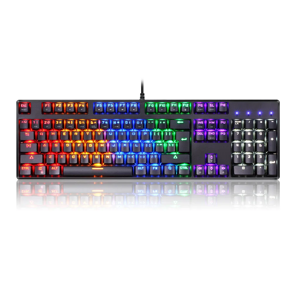 

HOT USB Wired Gaming Mechanical Keyboard RGB Backlight 104 Keys Anti-ghosting Keys BUS66