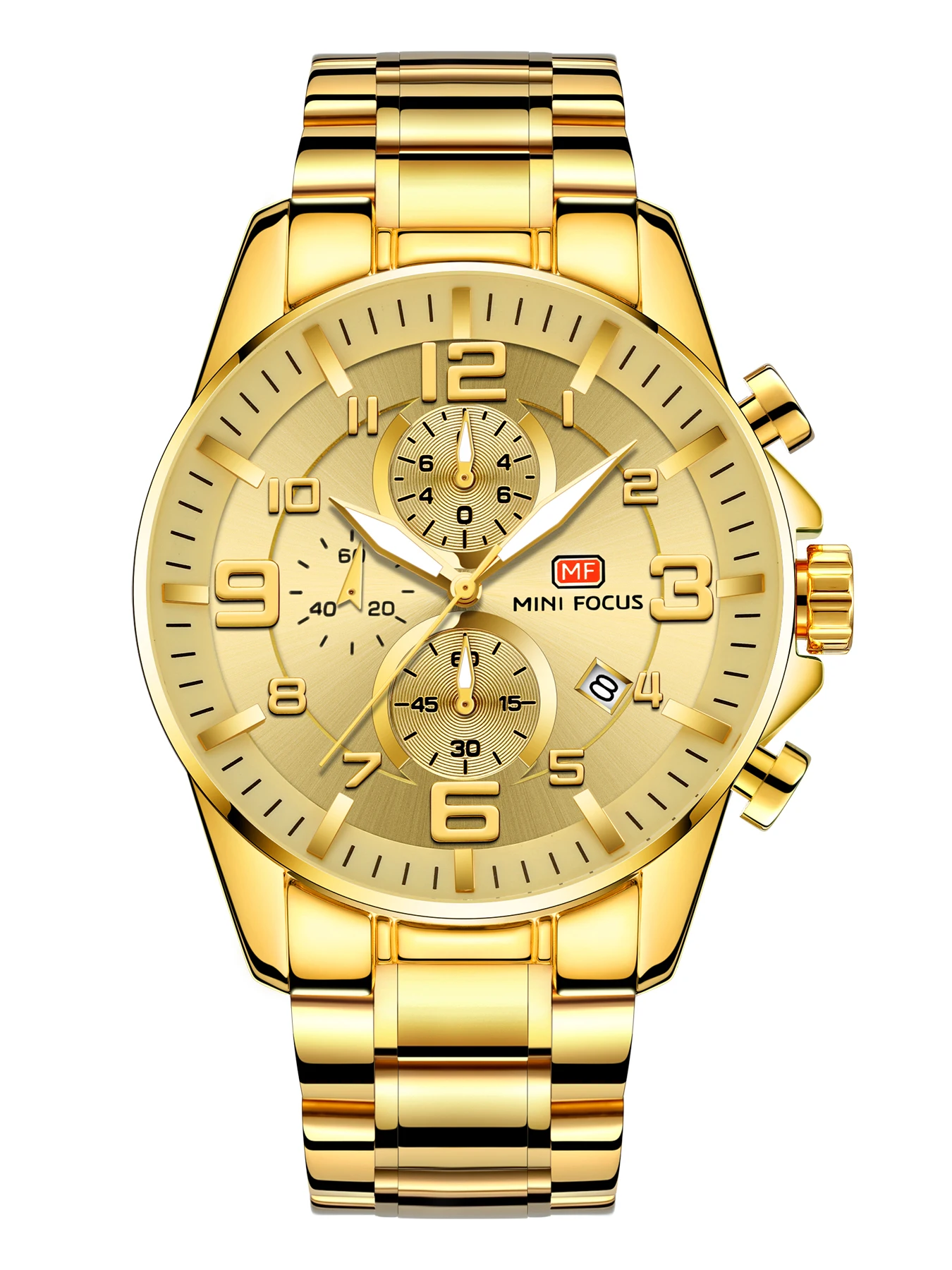 春トレンドの通販 メンズスポーツウォッチ ゴールドステンレススチール 高級ブランド クロノグラフ クォーツ 新しいファッション21 予約購入 Hashaliach Co Il