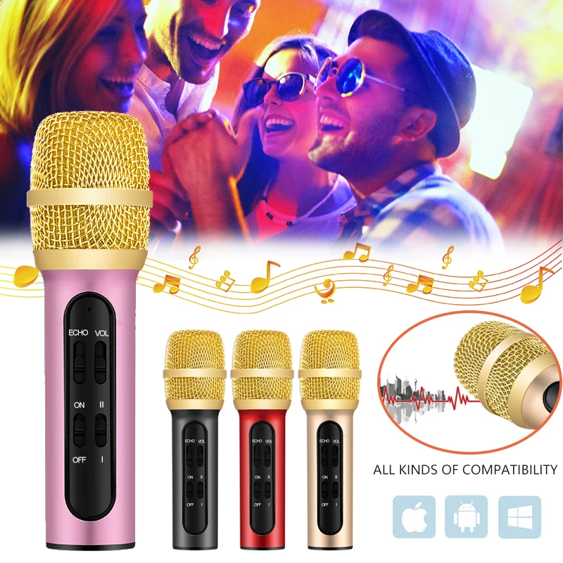 

C11 Portable Professional Karaoke Condenser Microphone Sing Recording Live For Mobile Phone Computer ECHO Capacitive Sound Card