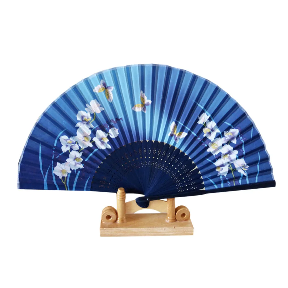 Декоративные веера узор складной танец Свадебная вечеринка кружева Шелковый складной ручной цветок FanMount Fuji Kanagawa волны японский#40