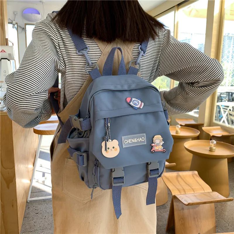 Korean Style Canvas Small Mini Backpack For Women New Fashion Travel  Backpack Leisure School Bag For Tennage Girl Shoulder Bag