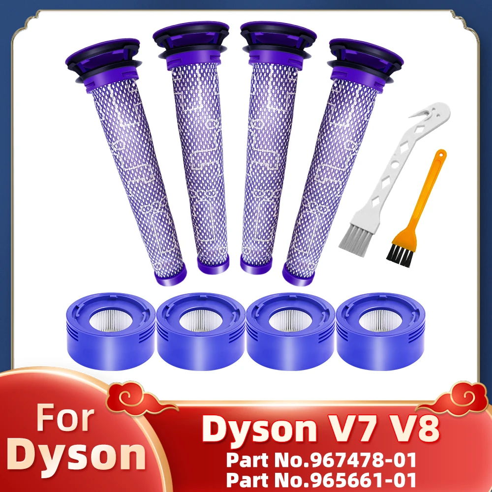 Per Dyson V7 V8 Aspirapolvere Cordless 967478. 000-01/965661-01 Prefiltro Hepa Post Filtro Ricambi Accessori