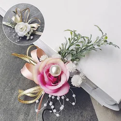 Bride Wrist Flower Rose Bud Bridesmaid Wrist Flower Handmade Accessories Wedding Gifts For Guests Bridal Party Favors Supplies