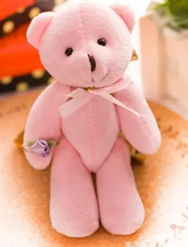 pink bear 120 шт соединенный медведь с Золотая сумка Плюшевые игрушки медведи для свадьбы Вечерние подарочные пакеты - Цвет: pink bear