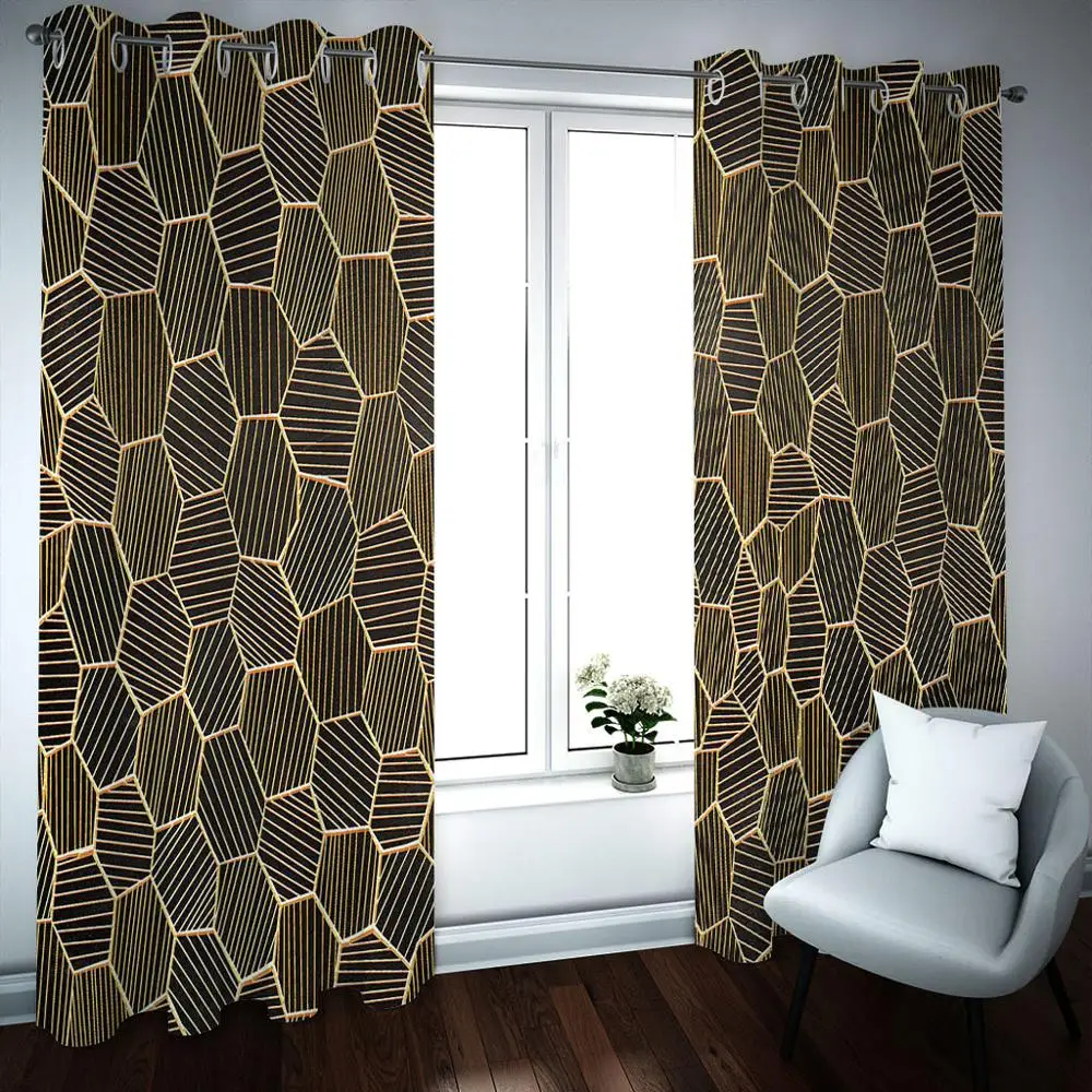 3D Curtains Window Modern Living Room Drapes Grid decoration Kids For Kitchen | Дом и сад