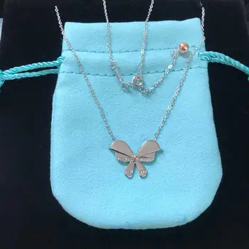 

Sterling Silver Butterfly love necklace. Silver charm and originality. Classic micro tag. 925 Sterling Silver 1:1