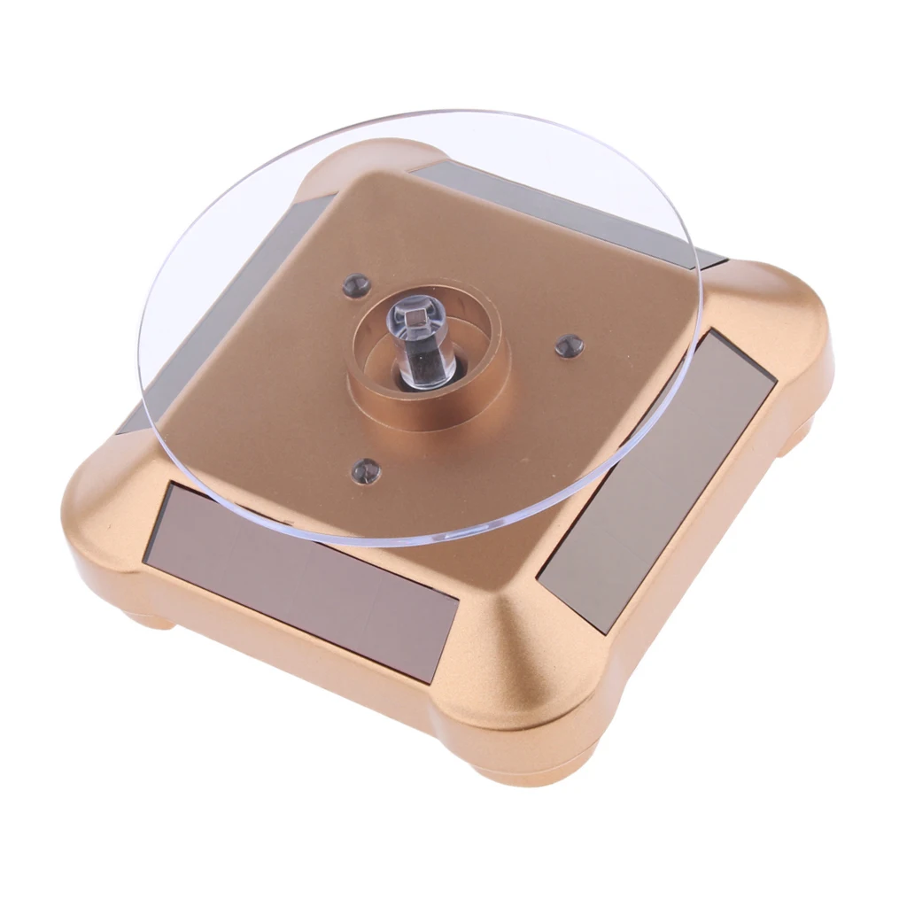 Solar Powered / Battery Rotating Display Stand Turntable with LED Light for Jewelry Watch 360 Degree Rotating Display Stand Solar Powered / Battery Rotating Display Stand Turntable with LED Light for Jewelry Watch 360 Degree Rotating Display Stand