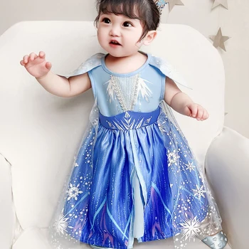 

Kids Christmas New Elsa Anna Dresses Girl Party Dress Sofia Princess Elsa Halloween Carnival Costume Costume for 1-6Yrs Girl