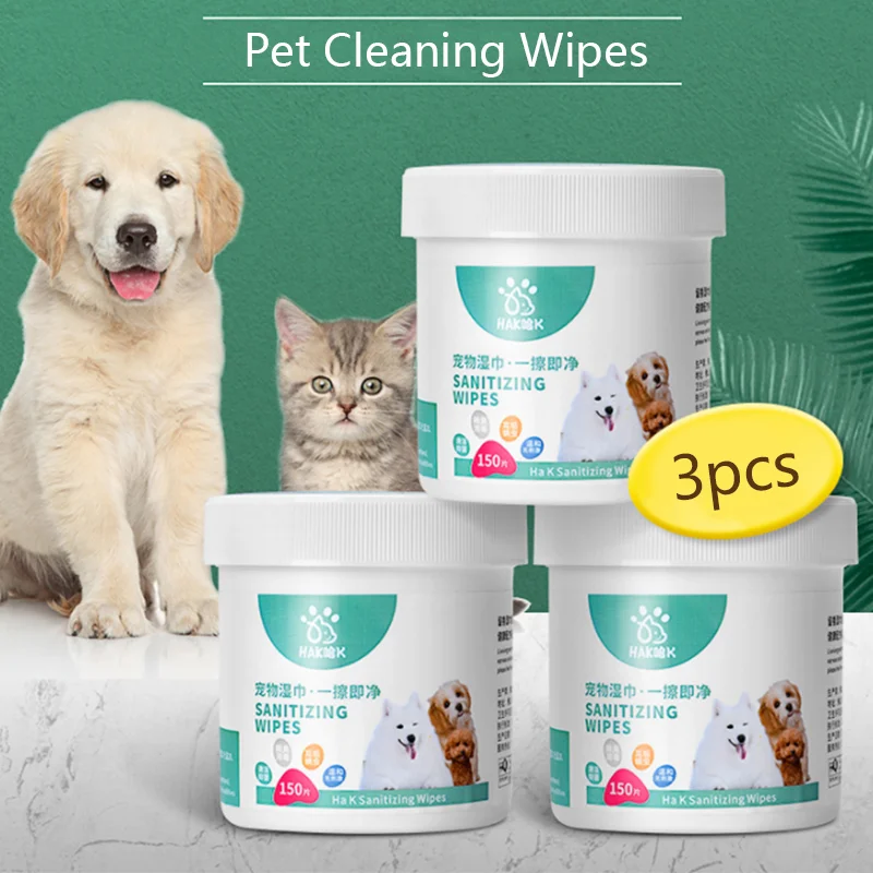 Toallitas para quitar manchas de los ojos de mascotas, toallitas no irritantes para limpieza de gatos y perros, 150 almohadillas