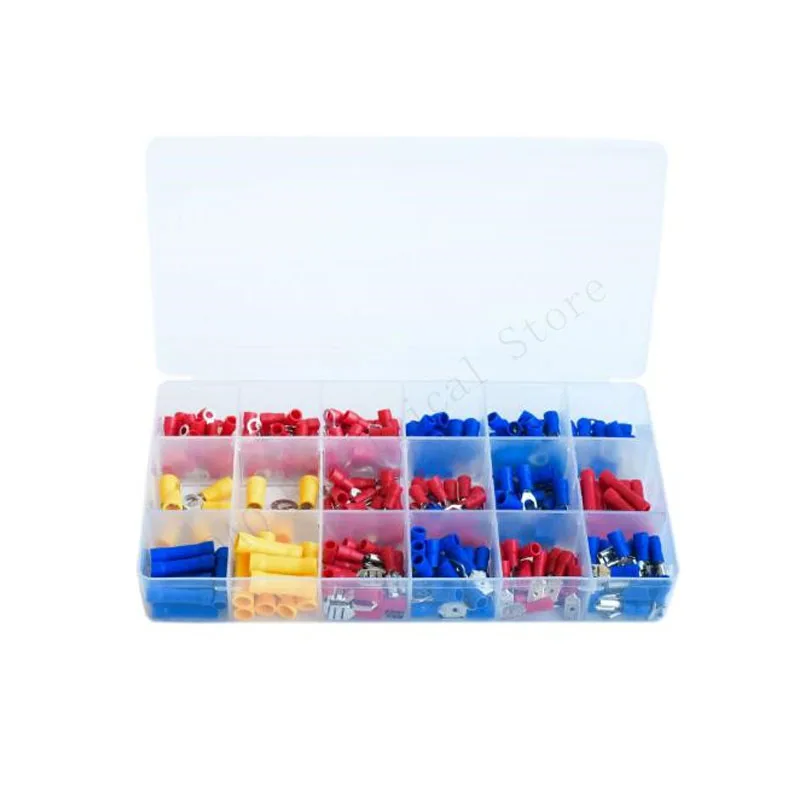 

300pcs Electrical Wire Crimp Terminals Kit Insulated Terminator Spade Butt Connectors Red Yellow Blue Assorted terminales Set