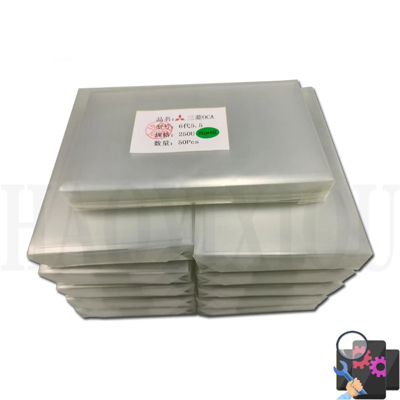 50 шт. оригинальная 250um OCA пленка для iPhone 4s 5 5s 6 6s plus 7 8 7plus X оптический клей Mitsubishi oca