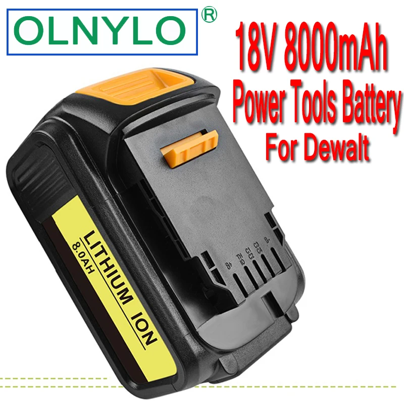 2020 оригинальный 8000 мА/ч 18V для Dewalt Мощность инструмент Батарея DCB180 DCB181 DCB182 DCB201 2