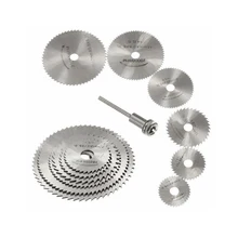 7 pçs serra circular conjunto de ferramentas hss alta velocidade aço ferrugem resistência viu roda com haste de extensão metal ferramenta rotativa para dremel fordom