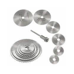 Juego de Herramientas de sierra Circular HSS, rueda de sierra resistente al óxido de acero de alta velocidad con varilla de extensión, herramienta rotativa de Metal para Dremel Fordom, 7 Uds.