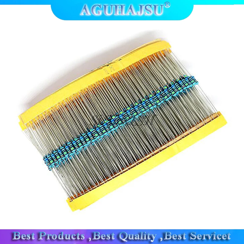 100pcs Metal film resistor series 1/4W 1R~2.2M 1% 100R 220R 1K 1.5K 2.2K 100 220 1K5 4.7K 10K 22K 47K 100K 2K2 4K7 ohm metal film resistor metal film resistors
