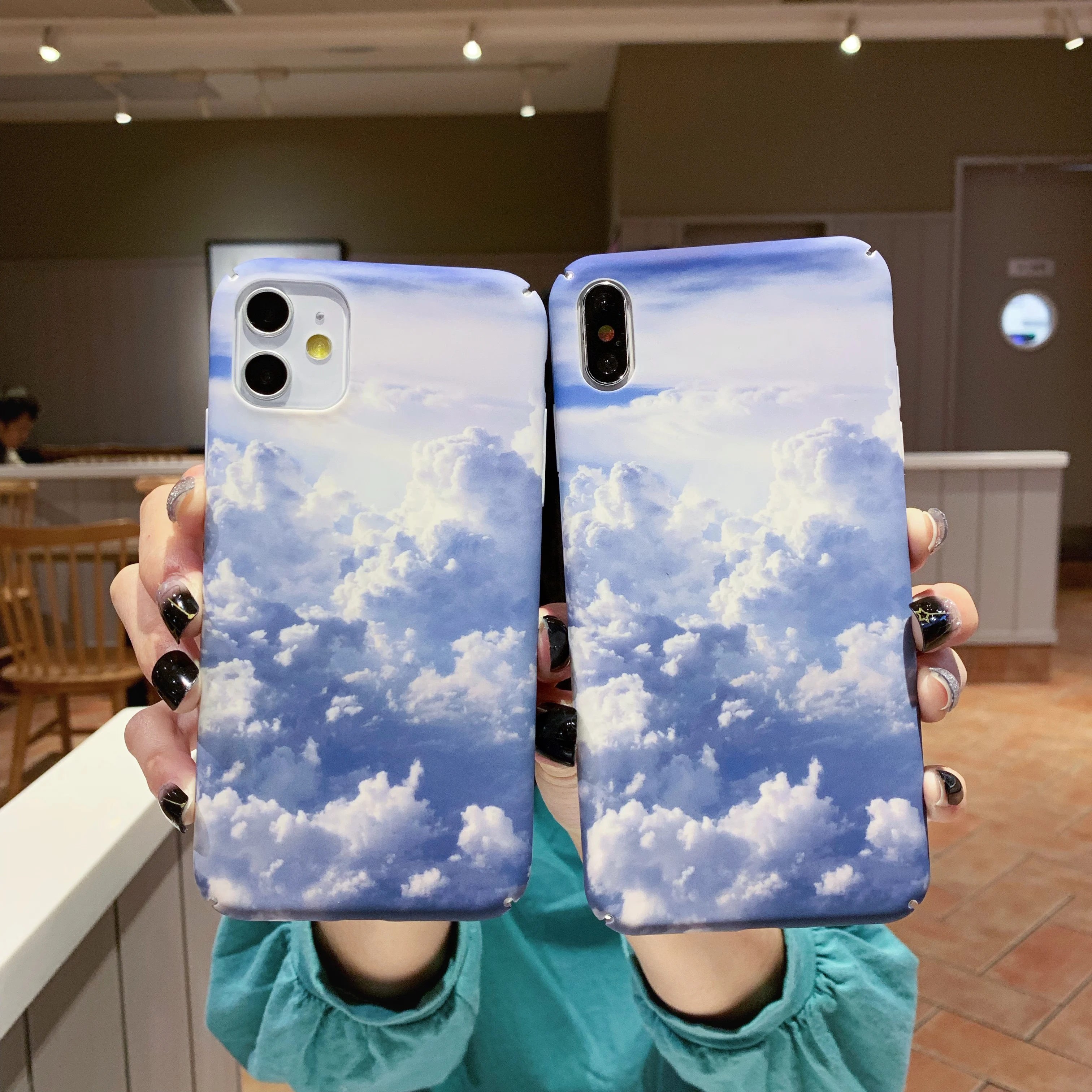 fashion white clouds phone case For iPhone XR X XS 11 11Pro MAX 7 8 plus 6 6s Hard PC Edge Shockproof matte cover |
