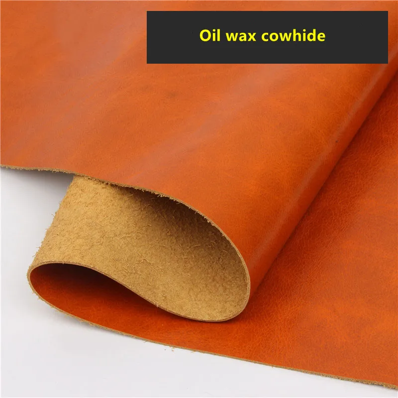 1.8-2mm Thick Leather pieces Vintage Pull-up Oil Brown Leather Cowhide Leather 