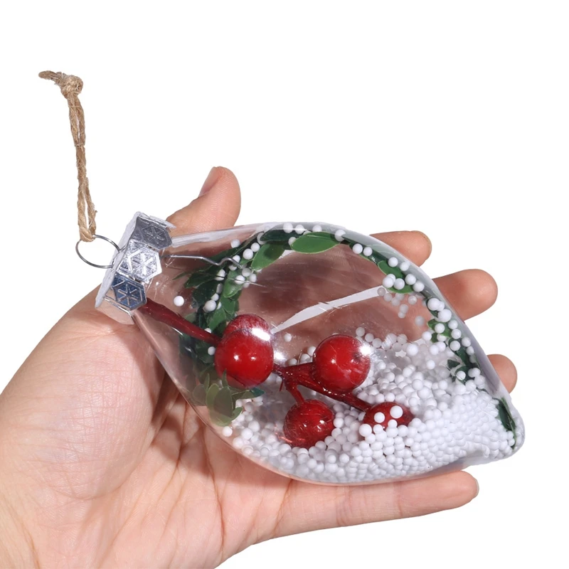 Рождественские украшения для рождественской елки, висячий шар, прозрачный внутренний шар, праздничные вечерние украшения для дома, Новинка