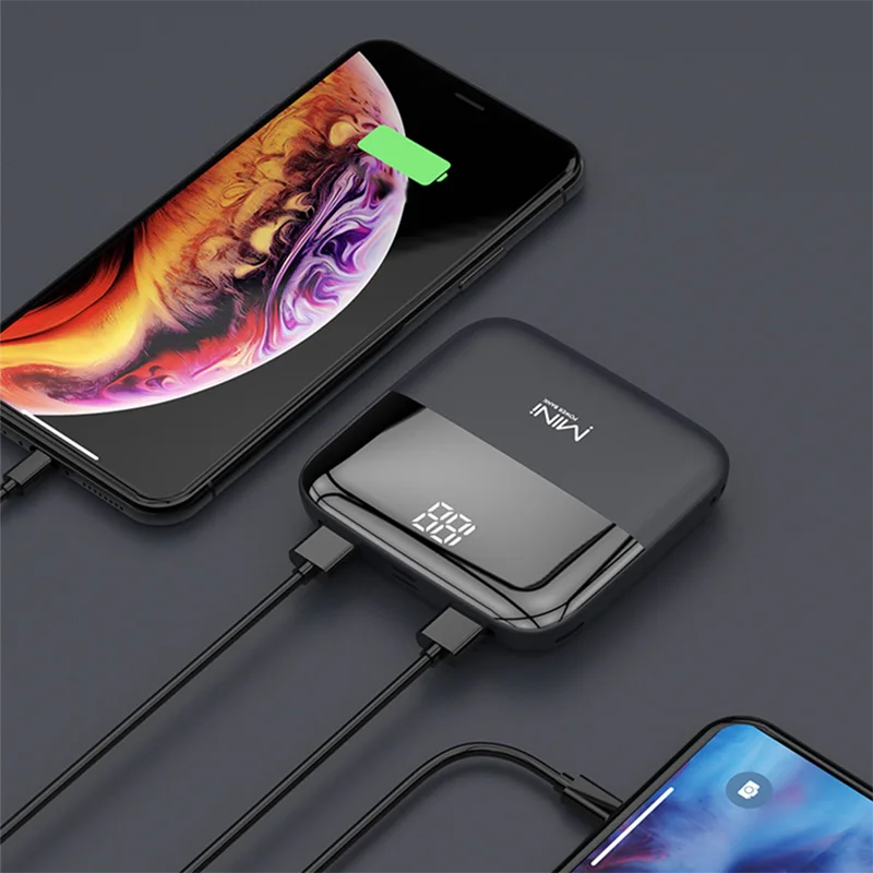 Mi ni power bank 10000 мАч Быстрая зарядка передний дисплей двойной USB быстрый выход mi rco USB Tpye-C быстрое зарядное устройство для Xiaomi mi