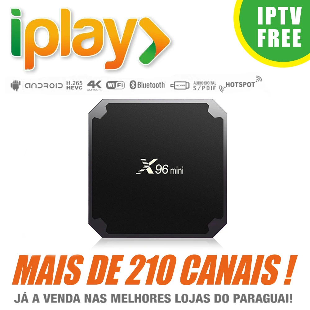 

iplay brazilian IPTV Apk with X96mini Android 7.1 TV Box Amlogic S905W Quad Core 2GB/16GB H. 265 4K unlimited service