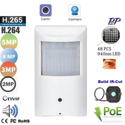 2MP 5MP Indoor Poe IP Camera Invisible PIR Style Mini Audio Security Monitor 940 Night Vision TF Card Covert Video Surveillance