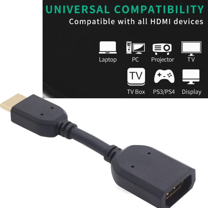 10 см удлинитель аудио видео адаптер кабель для HDMI Портативный позолоченный