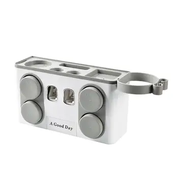 

Multifunction Wall Hanging Toothbrush Holder Toothpaste Storage Rack Plastic Toothpaste Dispenser Bathroom Organizer Accessories