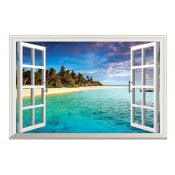 

3D Ocean Nature Sea View Mural Window Home Decor Sticker Room picture poster art
