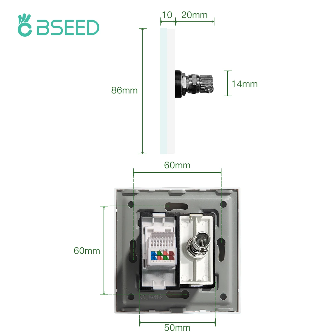 BSEED EU ǥ  PC   ͳ CAT5 Ʈũ ׳  ܼƮ, ũŻ  г 86x86mm