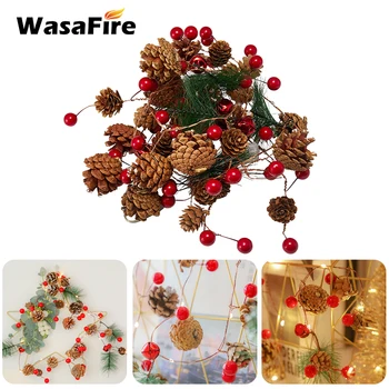 

DIY Christmas Decoration LED String Light Pine Cone Copper Wire Fairy Warm White Garland Lights For Home Party Decor