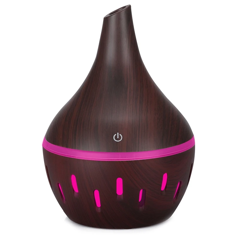 USB Wood Grain Essential Oil Diffuser Ultrasonic Air Humidifier Household Aroma Diffuser Aromatherapy Mist Maker with Light