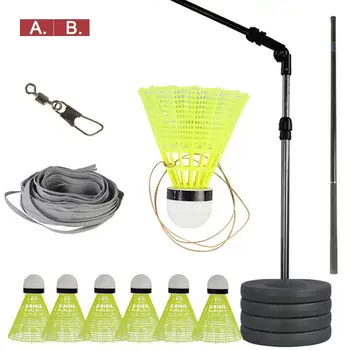 

Elastic Children Adult Badminton Trainer Portable One Person Badminton Single Play Rebound Practice Swing Automatic Sparring Bad