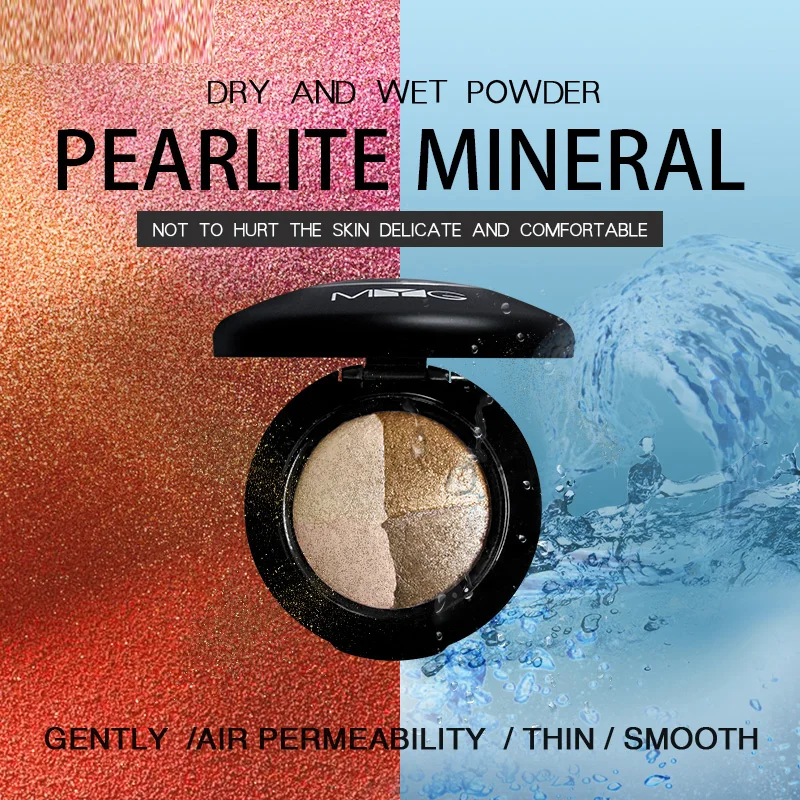 MYG Eyes Makeup Baked Eyeshadow Glitter 4 Colors Natural Minerals Eye Shadow Smoky Gold Shimmer Eyeshadow Pallete Silky Pigments MYG Eyes Makeup Baked Eyeshadow Glitter 4 Colors Natural Minerals Eye Shadow Smoky Gold Shimmer Eyeshadow Pallete Silky Pigments