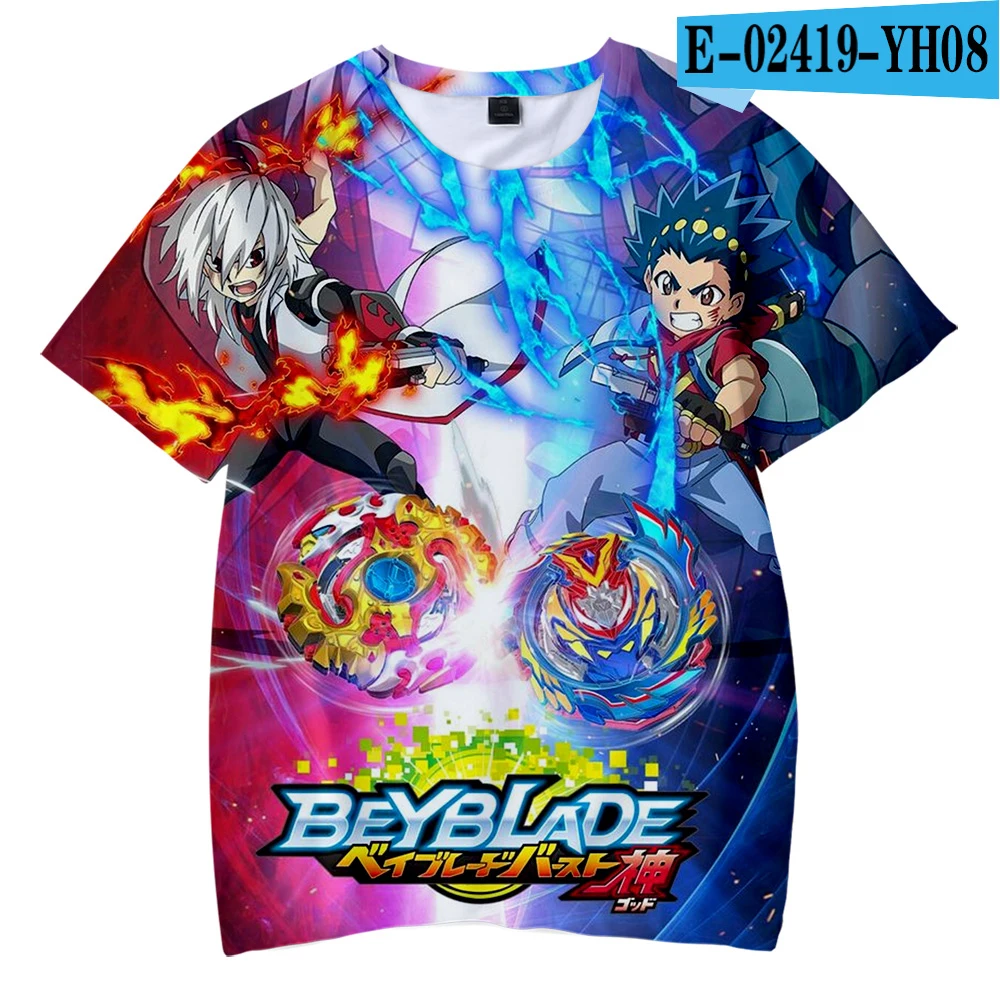Лидер продаж, Детская футболка Beyblade Burst Evolution летние крутые футболки для мальчиков и девочек с 3D-принтом и короткими рукавами - Цвет: 3D