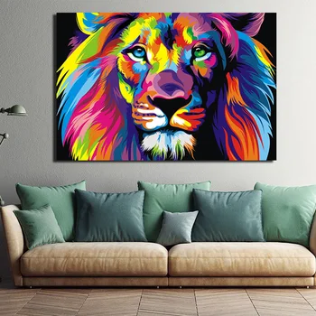 

Abstract Lion Animal Painting Modern Wall Art Picture For Living Room Wall Artwork Poster Canvas Painting Home Decor Frameless