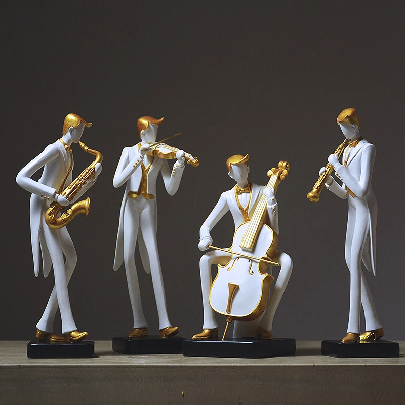 現代のミュージシャンキャラクターの人々家の装飾バイオリンピアノチェロバンド工芸品ミニチュア置物妖精の庭のリビングルーム フィギュア ミニチュア Aliexpress