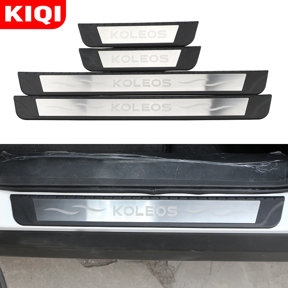 

4Pcs/Set Car Door Sill Scuff Plate Door Sill Protector Cover Sticker Fit for Renault Koleos 2017 2018 2019 Car Styling