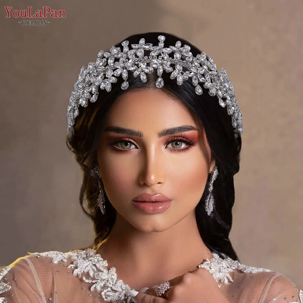 YouLaPan Luxurious Bridal Headband Wedding Hairbands Rhinestone Wedding Hair Accessories Bride Hair Tiaras And Crowns HP404 hair accessory hair headdress bridal headwear