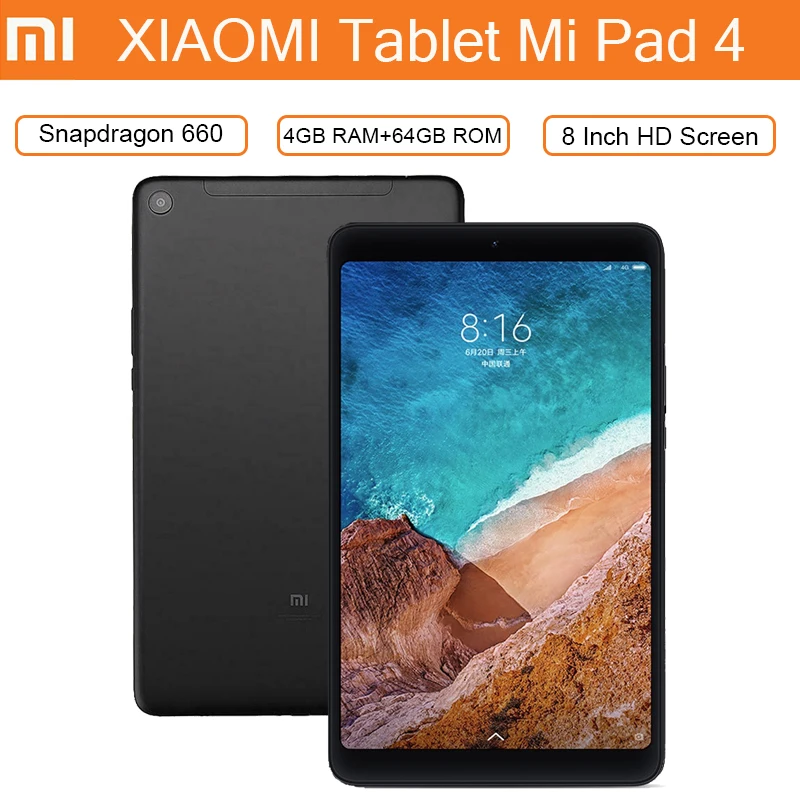 Xiaomi 8.0 Inch Tablet MI Pad 4 WIFI/LTE Version Android Tablet Core 8  Snapdragon 660 4GB RAM 64G ROM 6000mAh Xiaomi Tablets
