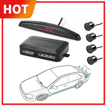 

One Set Led Parking Sensor Auto Car Detector Parktronic Display Reverse Backup Radar Monitor System with 4 Sensors Waterproof