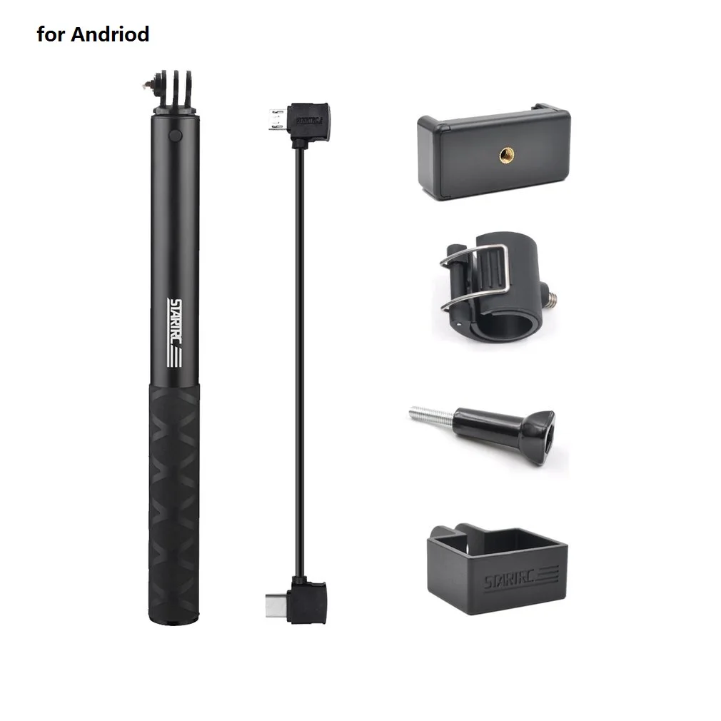 STARTRC ручной удлинитель селфи палка для DJI OSMO Карманный с 1 м линия передачи данных крепежный кронштейн набор держатель телефона селфи палка - Цвет: Золотой