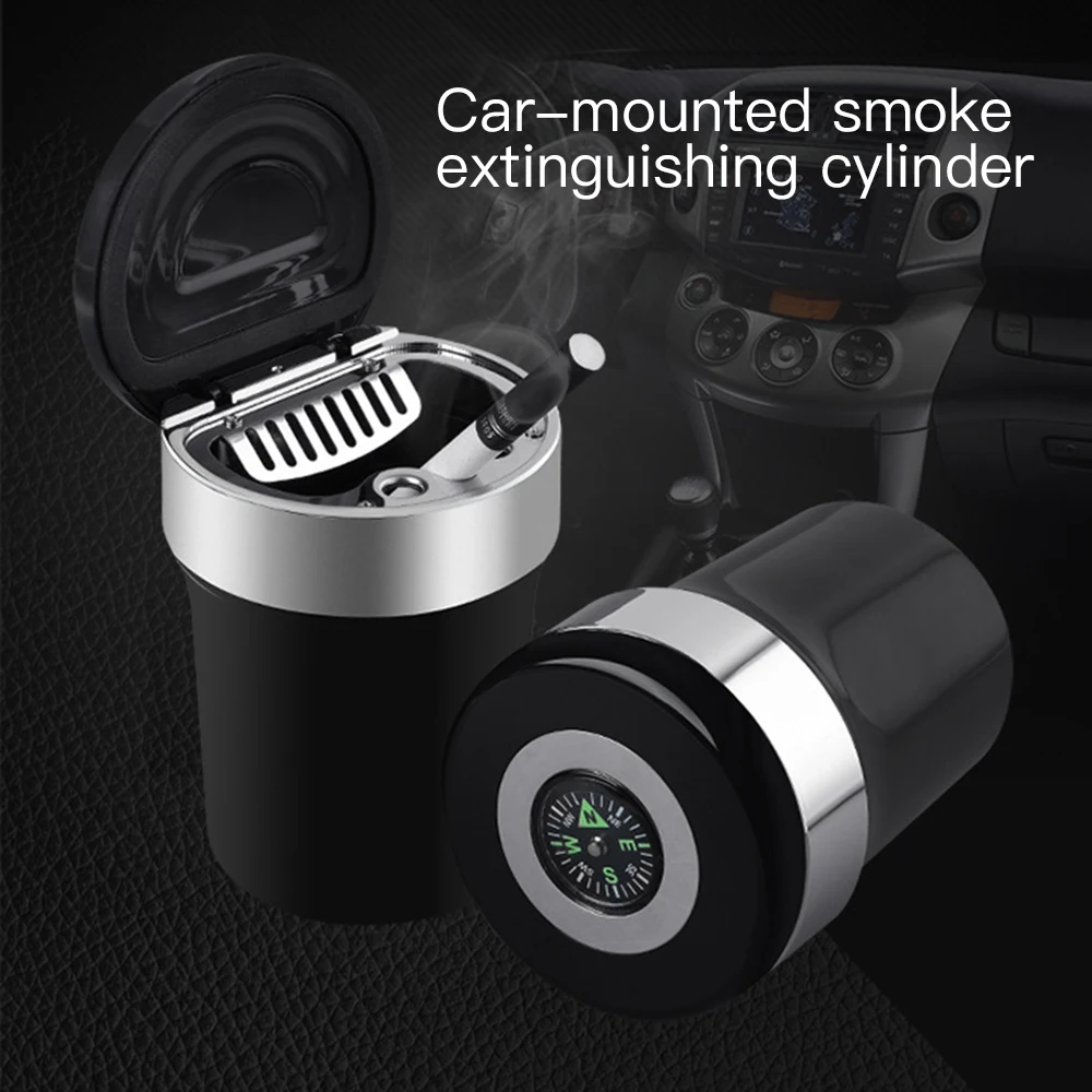 

Car Ashtray High Flame Retardant Ashtray LED Light Ashtray Portable Simple Car Ashtray Cigarette Cylinder Holder Car Styling 5